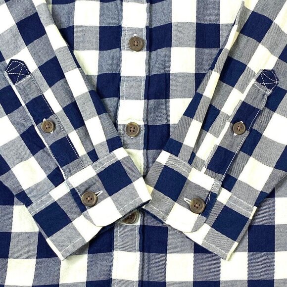 Mutual Weave Button Front Shirt Mens size Medium Long Sleeve Blue OW Plaid - Picture 4 of 10
